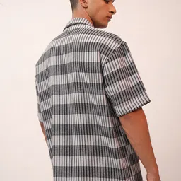 HIGHLANDER Self Design Dobby Oversized Casual Shirt image 5