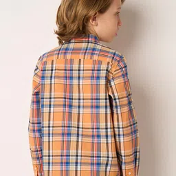 Jack & Jones Junior Boys Tartan Checked Spread Collar Cotton Regular Fit Casual Shirt image 5