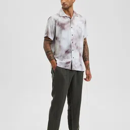 Snitch Men Relaxed Fit Cuban Collar Dyed Casual Shirt image 4