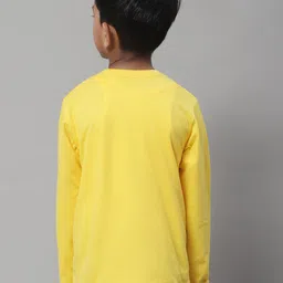 Friskers Boys Yellow Typography Printed V-Neck Raw Edge T-shirt image 5
