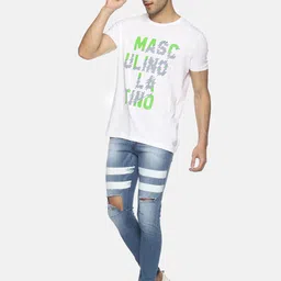 Masculino Latino Men Typography Printed Cotton T-shirt image 4