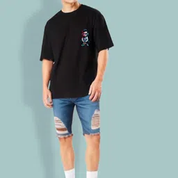 Elibolz Graphic Printed Cotton Oversized T-shirt image 2