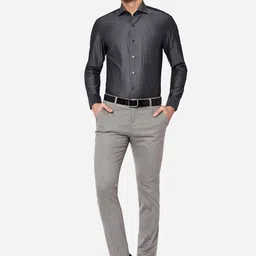 METAL Men Grey Slim Fit Pure Cotton Formal Shirt image 5