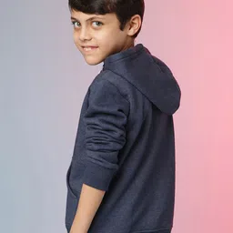 Instafab Boys Typographic Printed Hooded Cotton Sweatshirt image 4