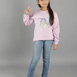 Ninos Dreams Girls Lavender Mermaid Printed Fleece Sweatshirt image 5
