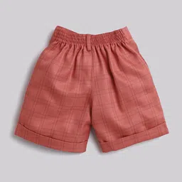 Jeetethnics Boys Peach-Coloured & Navy Blue Shirt & Shorts With Suspenders image 3