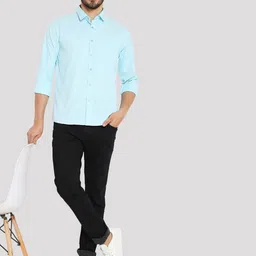 Maharaja India Slim Micro Checked Spread Collar Casual Shirt image 5