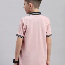 Monte Carlo Boys Polo Collar Short Sleeves Typography Printed Regular Fit Cotton T-shirt image 2