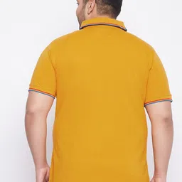 bigbanana Plus Size Men Yellow Polo Collar T-shirt image 5