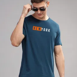 ADRO Men Typography Printed Applique T-shirt image 2