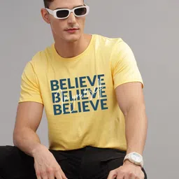 ADRO Men Typography Printed Applique T-shirt image 3