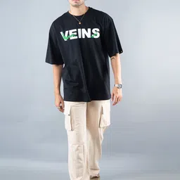 PRONK Men Typography Printed Oversized T-shirt image 5