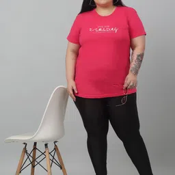 Trend Level Plus Size Typography Printed Cotton T-shirt image 3