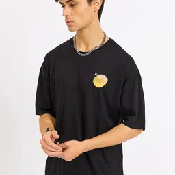 Mast & Harbour Typography Printed Pure Cotton Drop Shoulder Sleeves Oversized T-Shirt image 5