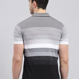 Monte Carlo Striped Polo Collar Cotton T-shirt image 5