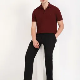 Tommy Hilfiger Men Solid Polo Collar Cotton T-shirt image 4