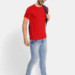 berry blues Men Solid Cotton T-shirt image 5