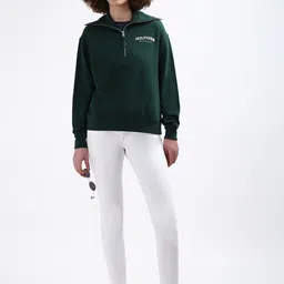 Tommy Hilfiger Spread Collar Long Sleeves Half Zipper Cotton Pullover Sweatshirt image 5