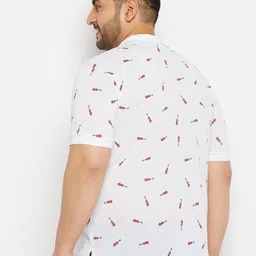 THE MILLION CLUB Plus Size Conversational Printed Polo Collar Cotton T-shirt image 5