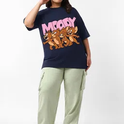 Bewakoof Plus Jerry Printed Drop-Shoulder Sleeves Oversized Cotton T-shirt image 5