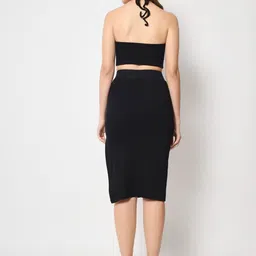 CHARMGAL Halter Neck Crop Top With Skirt image 3
