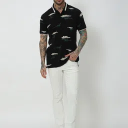 Mufti Floral Printed Cotton T-shirt image 3