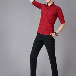 PAUL STREET Standard Slim Fit Horizontal Striped Casual Shirt image 4