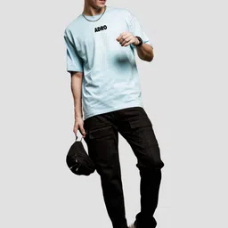 ADRO Men Printed Raw Edge T-shirt image 4