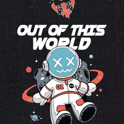 Bewakoof Plus Curious Graphic Printed Drop-Shoulder Sleeves Pure Cotton Oversized T-shirt image 3