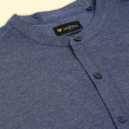 INVICTUS Band Collar Original Slim Fit Opaque Knit Formal Shirt image 5