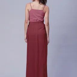 Moomaya A-Line Front Slit Maxi Asymmetrical Skirt image 2