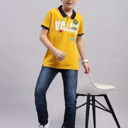Monte Carlo Boys Typography Printed Polo Collar Cotton T-shirt image 5