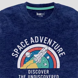 BAESD Boys Pack Of 2 Typography Printed Pure Cotton T-shirts image 4