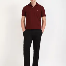 Tommy Hilfiger Men Solid Polo Collar Cotton T-shirt image 5