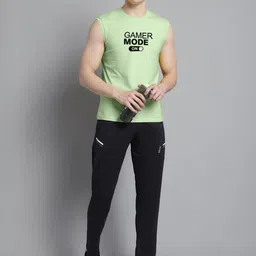 FBAR Typography Printed Slim Fit Sleeveless Pure Cotton T-shirt image 3