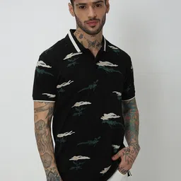 Mufti Floral Printed Cotton T-shirt image 2