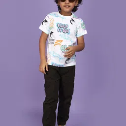 V-Mart Boys Typography Printed Cotton T-shirt image 2