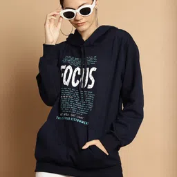 mack jonney VIMAL JONNEY Typography Printed Hooded Fleece Pullover Sweatshirt image 2