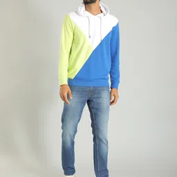 Indian Terrain Colourblocked Hooded Pullover Sweatshirt image 3