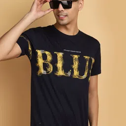 V-Mart Typography Round Neck Short regular Sleeves Cotton T-shirt image 3