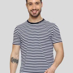 MISCHIEF MONKEY Striped Pure Cotton T-shirt image 3