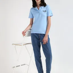 Tommy Hilfiger Women Solid Polo Collar T-shirt image 2