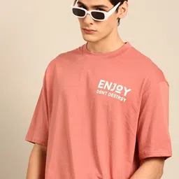 recast Typography Printed Cotton Oversized Bio Finish T-shirt-picture-33