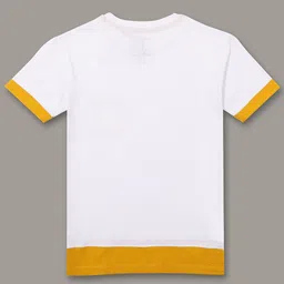 Jumping Joey Boys White & Yellow Pack of 2 Pure Cotton T-shirt image 2
