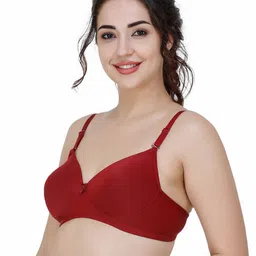 College Girl Grey & Maroon Bra Full Coverage Lightly Padded image 2