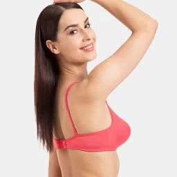 KOMLI Pack of 3 Solid Non Wired Full Covered T-shirt Bra K-9103-3PC-CRL-DPK-BLK image 4