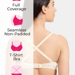 Tweens Pack Of 3 Full Coverage Non Padded Seamless Cotton T-shirt Bra With All Day Comfort image 5