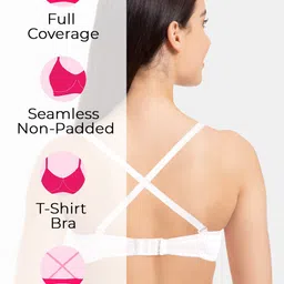 Tweens Pack Of 3 Full Coverage Non Padded Seamless Cotton T-shirt Bra With All Day Comfort image 5