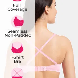 Tweens Pack Of 3 Full Coverage Non Padded Seamless Cotton T-shirt Bra With All Day Comfort image 2