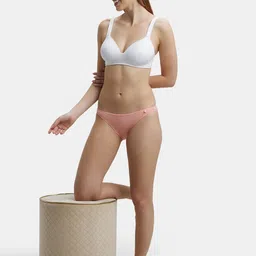 Jockey Wirefree Padded Cotton Full Coverage Lounge Bra with Included Bra Pouch-FE57 image 2